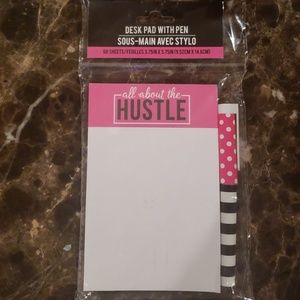 "All About The Hustle" Desk Pad With Pen